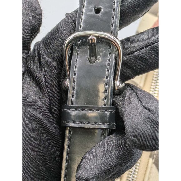 Pre-owned Burberry Nova Check Coated Canvas Leather Baguette Shoulder Bag Beige - Picture 8 of 14